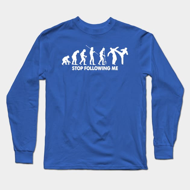 evolution - stop following me! T- gift Long Sleeve T-Shirt by Conal Eriksen